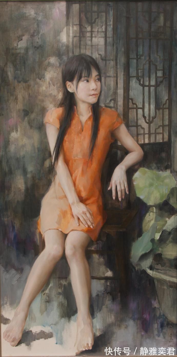 人体#八零后艺术家谭云川人体油画中的少女,唯美而写实