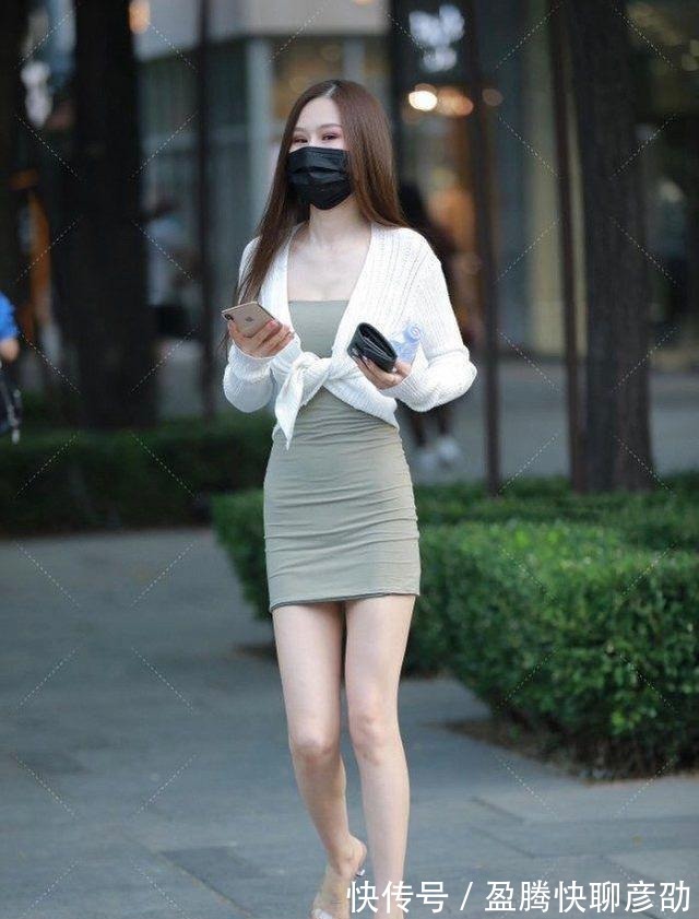 裤型|灰绿色连衣裙搭配防晒外套，简单时尚，美丽动人
