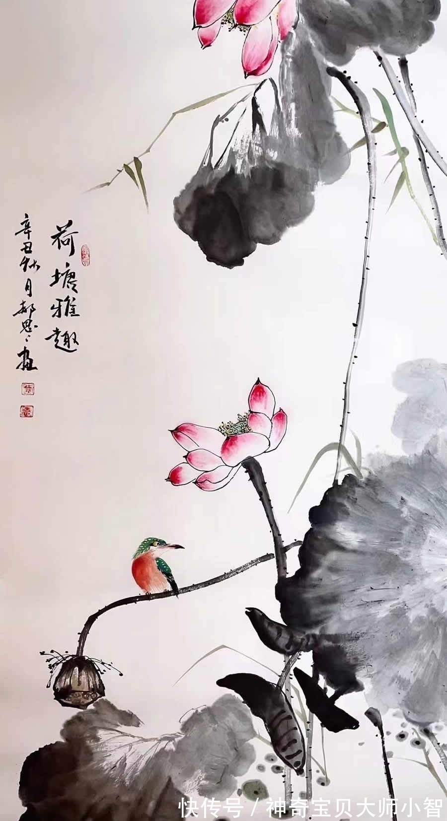 花鸟画家&郝思思:妙笔神韵,刻画入微,传承经典的美女花鸟画家