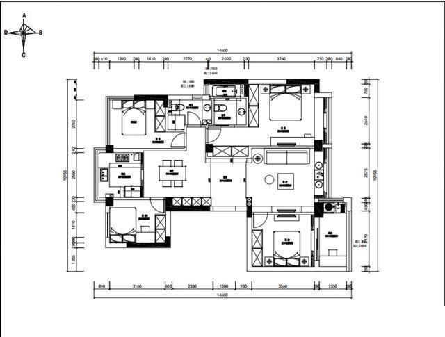 大理石|122㎡意式轻奢风：设计师巧用玻璃门替代隔断，打造明亮舒适家