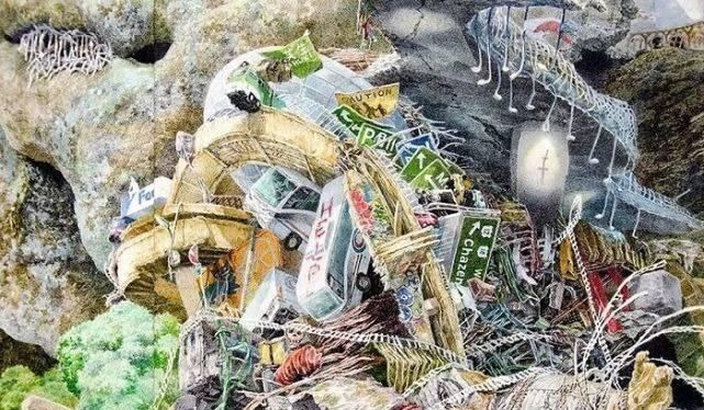 幅画!一幅画画了3年,细到要用放大镜,他把钢笔画玩到了极致