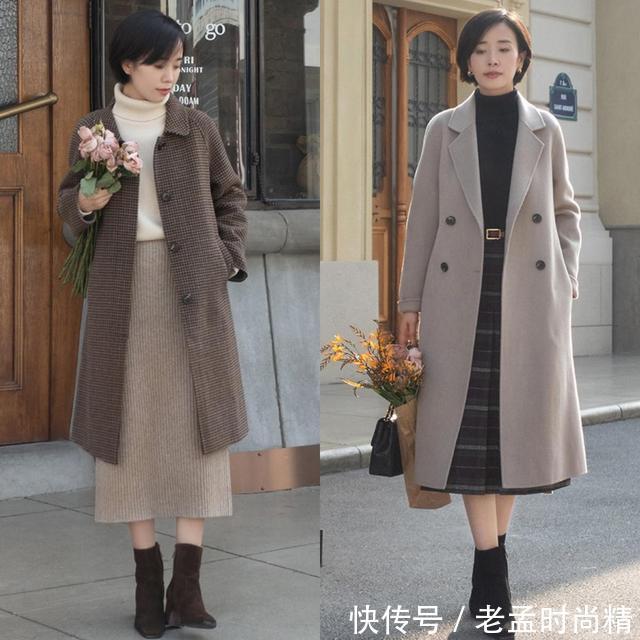 半身裙 “毛衣+半身裙+短靴”才是冬季出街首选,温柔高级,适合40+女人