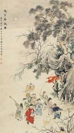 古人如何过元宵节？国画里的习俗：以灯祈福、赏月、闹社火