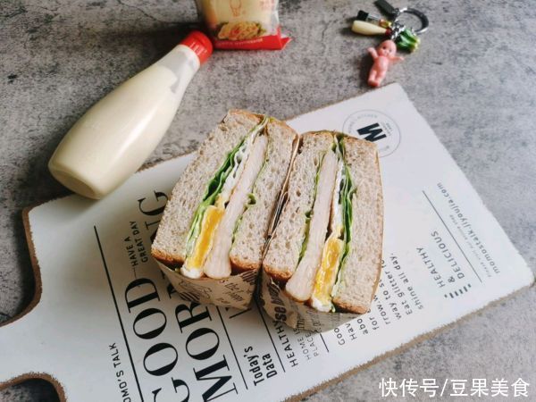 全麦吐司片|鸡排三明治#丘比三明治#