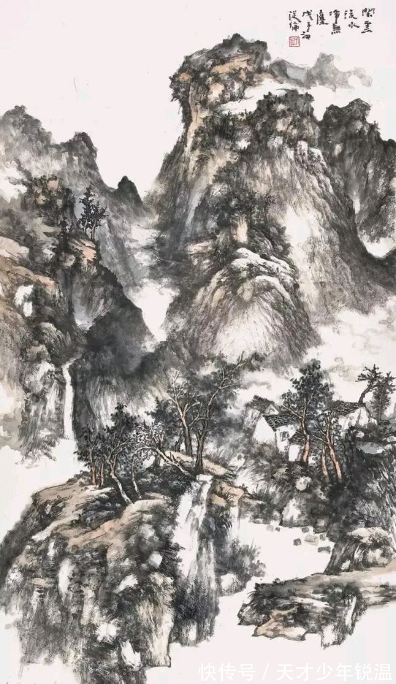 水墨#融会贯通|薛从伦水墨山水画