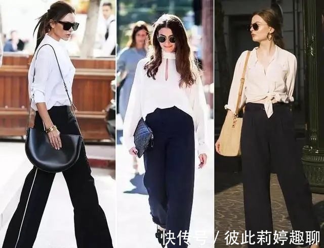 白衬衫|早秋,“阔腿裤+衬衫”才是神仙组合,5种搭配风格,照穿就美