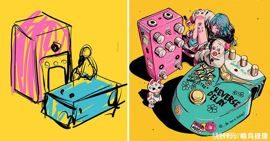 初稿|27个初稿与成品对比照,前后差距太大,网友:这是同一副画吗