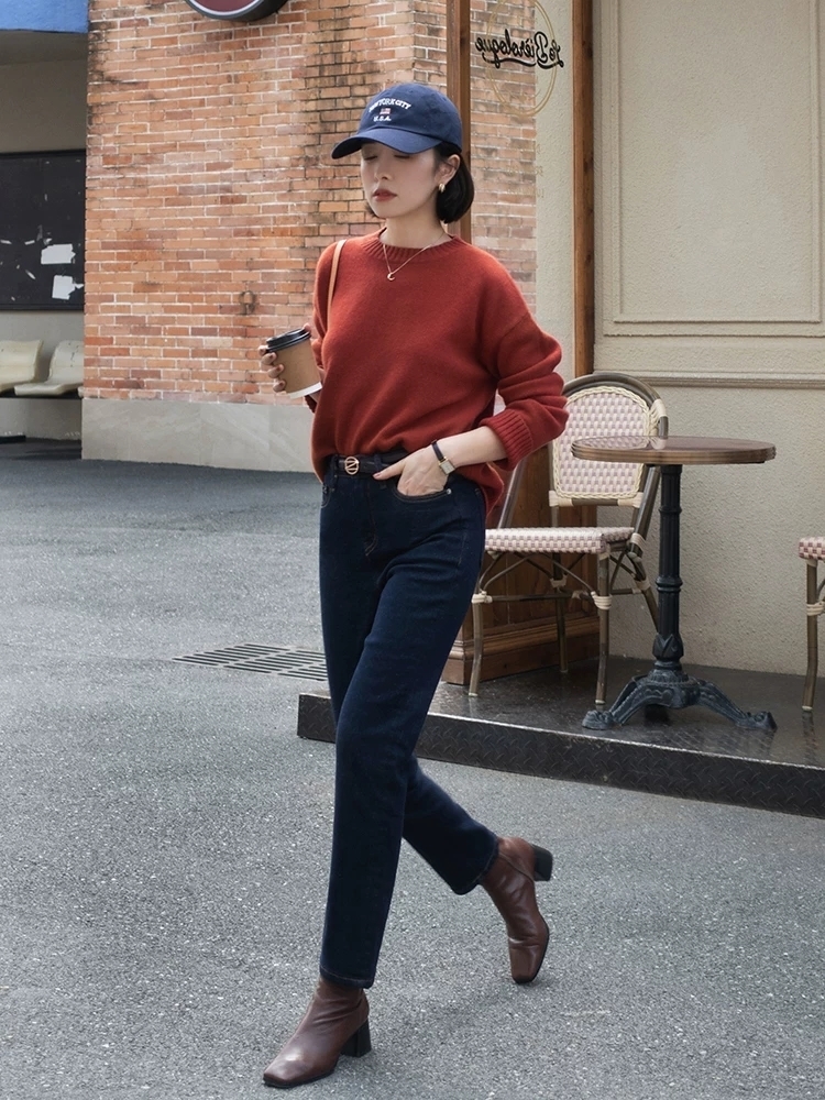 半身裙|30+女性秋后降温怎么穿?毛衣针织衫配牛仔裤高级减龄,温柔优雅