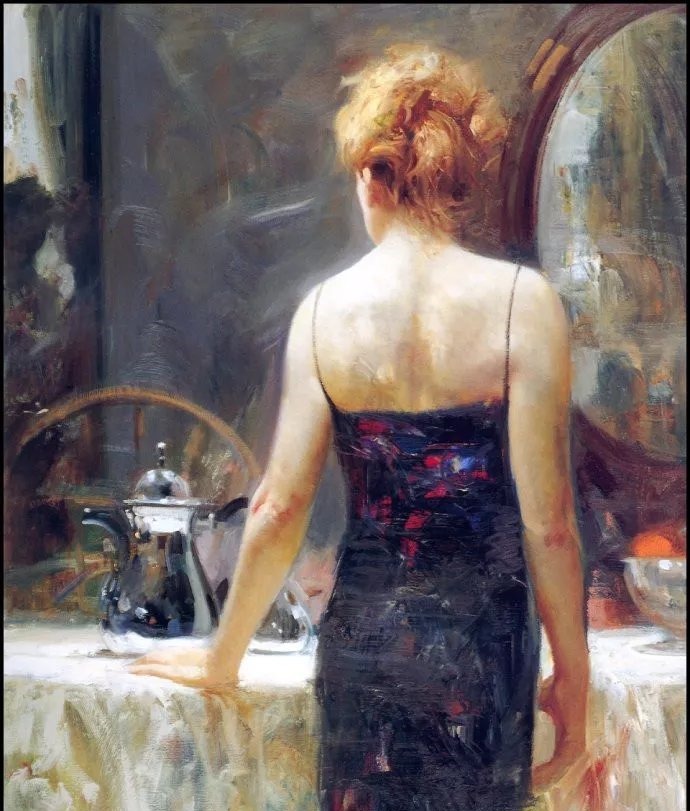 人物#皮诺德埃尼的油画人物，色彩斑斓，动静结合，光彩照人