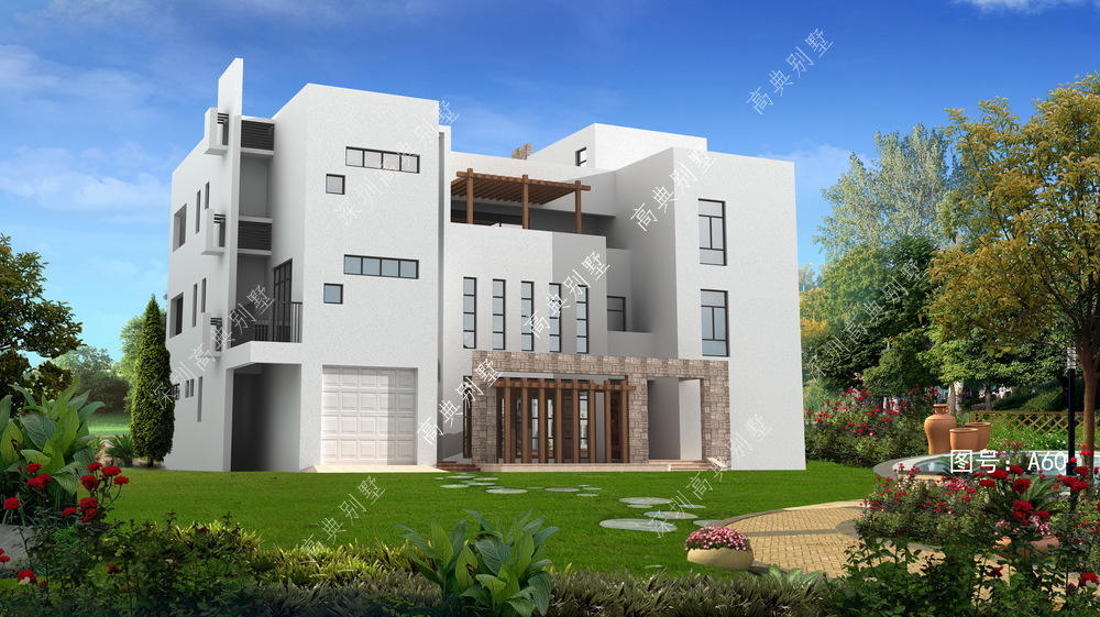 别墅|这款现代风格的别墅,色调简单而时尚,具有极强的建筑设计感。