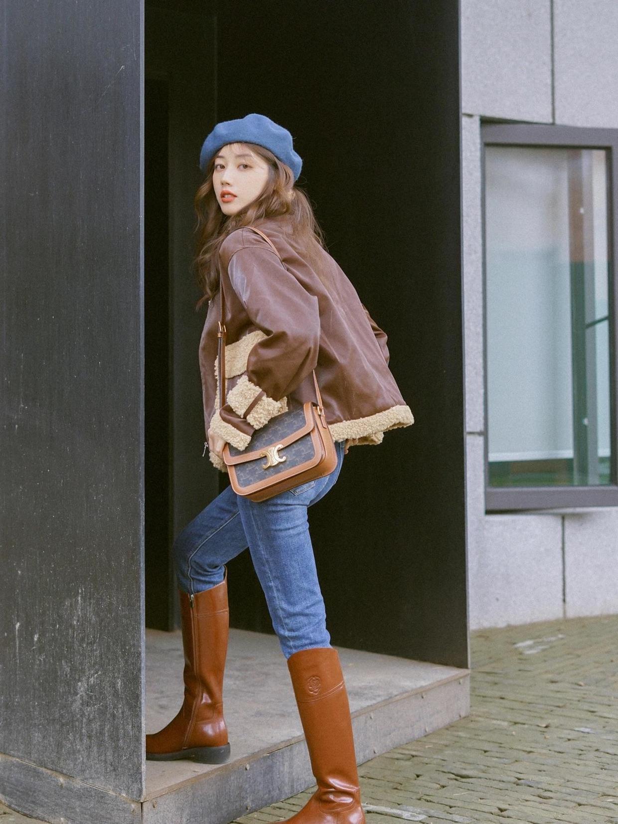 机车服 帅气感爆棚的冬日搭配,机车服造型打动你了吗?元气少女必备