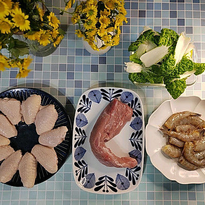 原来做鸡翅包里脊肉和虾这么简单