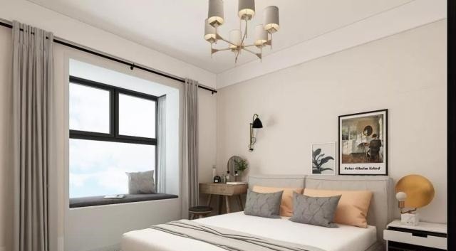 书房|110平三房户型,装修成现代北欧风还带一个大大的衣帽间!