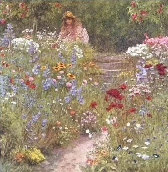 油画&19世纪油画里的性感女人,她们漫步花园时,天堂也不过如此了!