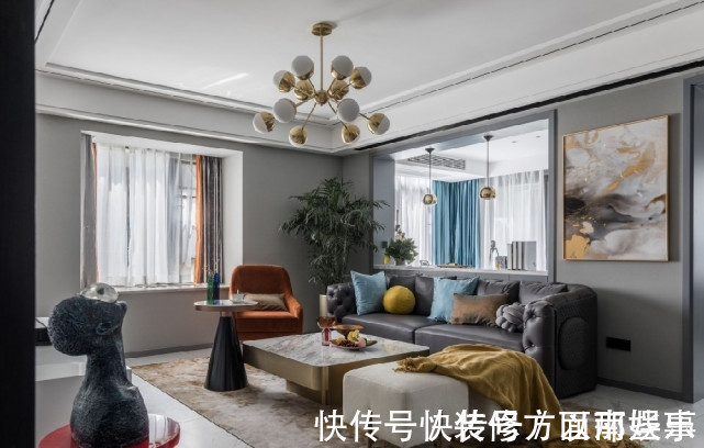 敞开式|95平慵懒二居室,敞开式书房增加空间采光和与客餐厅的互动性