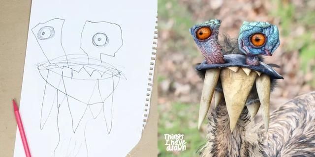 老爸Tom|设计师老爸将孩子的画P图再现,鼓励孩子继续发挥创造力