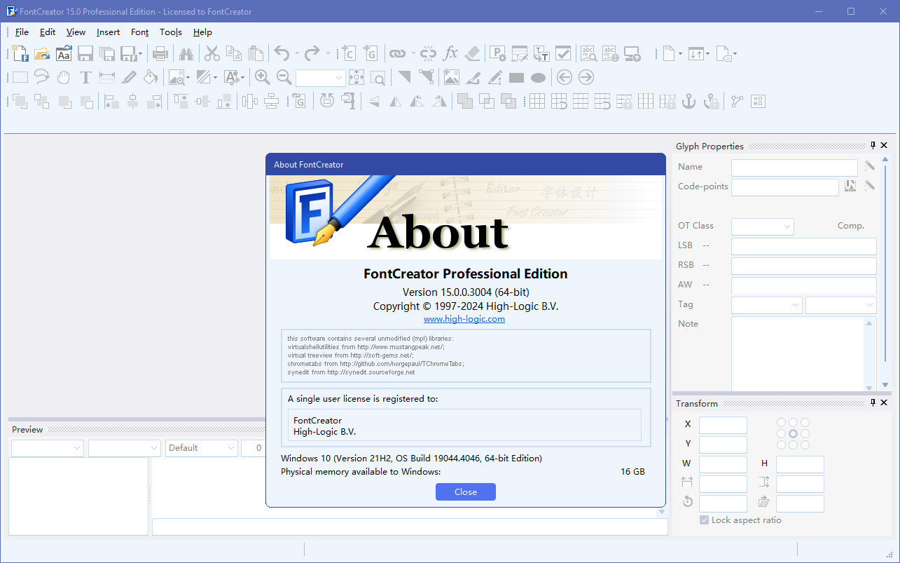High-Logic FontCreator Pro v15.0.0.3013 绿色便携版 (专业字体编辑软件)-423下载站