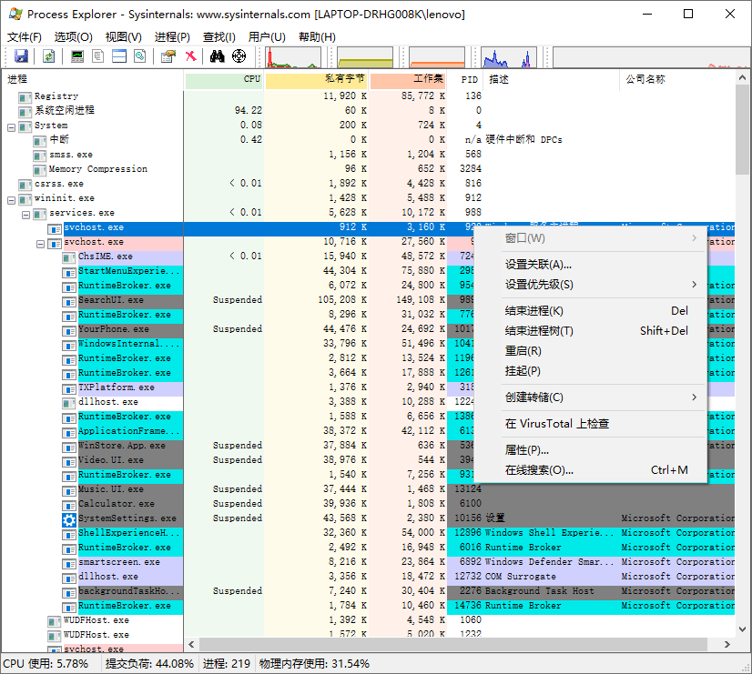 进程管理工具 Process Explorer v17.05 中文版-423下载站