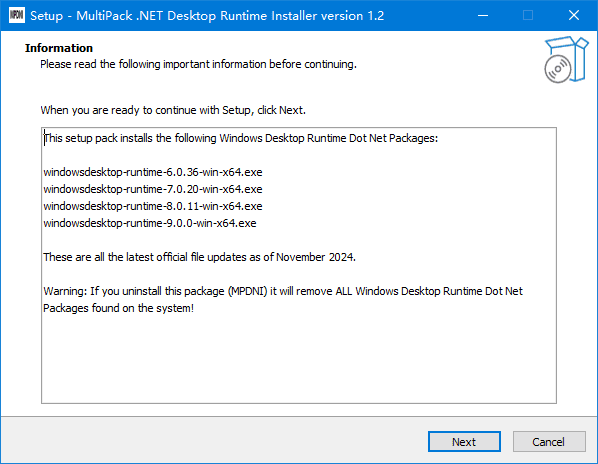 MultiPack .NET Windows Desktop Installer v1.2 .NET集合包-423下载站